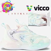 Vicco Benetti Akıllı Bağcıklı Işıklı Ortopedik Çocuk Spor Ayakkabı Beyaz