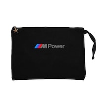 BMW M Power Text Siyah Clutch Astarlı Cüzdan / El Çantası Siyah