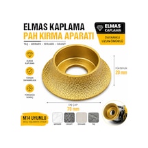 Senbang Elmas Kaplama Pah Kırma Aparatı M14 Uyumlu Taşlama Makinesi Ucu Mermer Granit Seramik Taş İçin Dayanıklı Freze 70 Mm