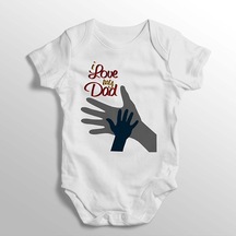 İmaj Tuğbababy I Love My Dad Yazılı Baskılı Bebek Zıbını Beyaz