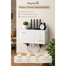 Deyhome Modem Gizleme Kutusu, Wi-fi Router Saklama Kapağı, Pleksi Malzeme, Duvara Monte, Kablo Düzenleyici, Beyaz Diğer