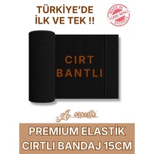 Premium Elastik Bandaj 15 Cm, Cırt Bantlı, Metal Kopçasız, 4,5 Metreye Kadar Uzar, Yoğun Dokuma, Güçlü Kompresyon Desteği Siyah