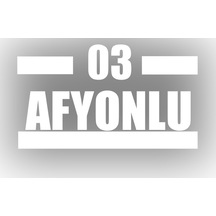03 Afyonlu Araba Sticker 17x17 Cm Beyaz