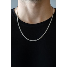 14 Ayar Altın Beyaz Fox Tail 60 CM Erkek Zinciri