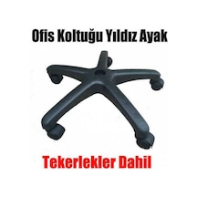 Fullreyon Sekreter Ofis Büro Koltuğu Plastik Yıldız Ayak Ve 5 Tekerlek