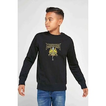 Tshirthane Bad Seed Metal Rock Baskılı Unisex Çocuk Siyah Sweatshirt Siyah