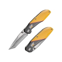 Cat Da980047 Kemer Askı Kancalı Katlanabilir 18cm Paslanmaz Çelik Kamp Çakısı Sarı - Siyah