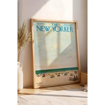 The New Yorker Çerçeveli Tablo July 29 1961 - Kalabalık Plaj Tablosu