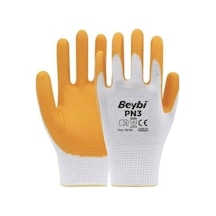 12 Adet Nitril Eldiven Polyester Örme Yapı İşleri İçin Koruyucu 1 Adet Mavi M