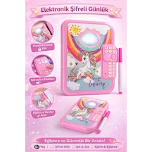 Elektronik Şifreli Günlük Ve Eğitici Tablet Eğlence Güvenlik Ve Öğrenme Bir Arada - Pembe
