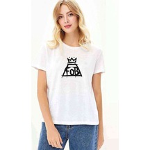 Fall Out Boy Chicago Baskılı Beyaz Kadın Tshirt