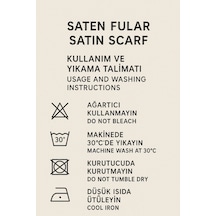 K.atatürk Bayrak Desen Şık & Zarif Kadın Aksesuarı Saten Fular 30x165cm Çok Renkli