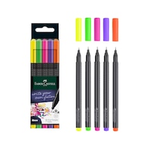 Lexroo Grip Finepen İnce Keçe Uçlu Kalem Seti, 5 Li, Neon Renkler, 0.4 Mm, Metal Destekli