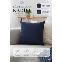 Lüks Yumuşak Dokulu Kadife Salon Kırlent Kılıfı Lacivert, 50 Cm X 50 Cm Diğer