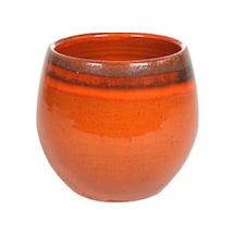Charlotte Turuncu Seramik Saksı 19*16cm