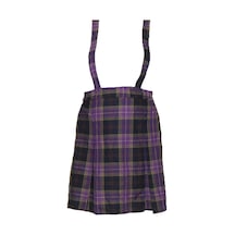 Kız Çocuk Ekoseli Askılı Etek Çok Renkli