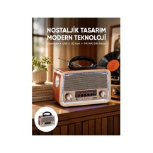 Mulvxkrg Krg02 Nostalji Bluetooth Radyo Fm Am Sw Ahşap Eskitme Tasarım Yeni Nesil Mulvix