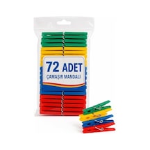 72 Adet Mandal Klasik Çamaşır Mandalı Plastik, Nistabolje 40 x 19