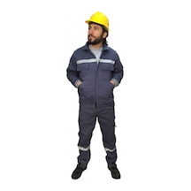 İş Takımı Mont+pantolon Reflektörlü %100 Pamuk Gri