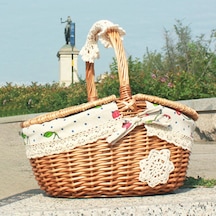 Cbtx Açık Dokuma Piknik Sepeti Pamuk Keten Kumaş Hasır S Kiraz