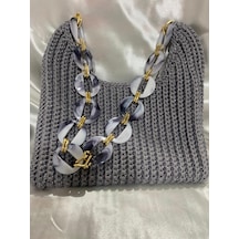 Mor Renkli El Örgüsü Spor El Çantası