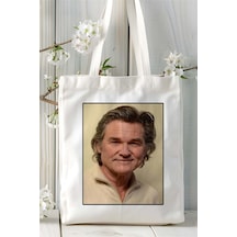 Art Hediye Kurt Russell Baskılı Bez Çanta Omuz Çantası Kişiye Özel Desen 2 Çok Renkli