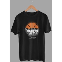 Daksel Siyah Renk Basic Basketbol Baskılı Erkek Tshirt Dks4290