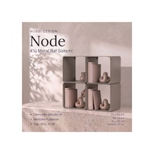 Node 4 Lü Modüler Metal Komodin Açık Raflı Küp Tasarım Başucu Sehpası Bej - 940098009 Bej