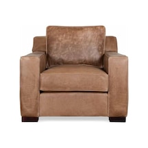 Hanelmobilya Hanel Mobilya Durham Chester Berjer Tekli Koltuk Kahve Suni Deri