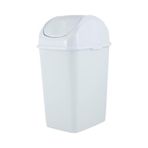 Superio Mini Plastik Çöp Kovası, Salıncak Üst Kapaklı 1,25 Galon Kompakt Küçük Çöp Kovası Taşınabilir Çöp Kovası Tezgah, Masaüstü, Makyaj Vanity, Banyo, Araba, Lavabo Altı, Yurt İçin, 5 Litre Beyaz