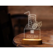 Bk Gift Restoran & Cafe & Barlara Özel Led Lamba Qr Kod Menü, Işıklı Qr Menü, Qr Kodlu Masa Dekoru, Işıklı Pleksi Biblo-21