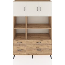 Hyperion Dolap 8 Raflı 4 Çekmeceli 3 Kapaklı 132x44x195 Çam-aytaşı/çam Aytası/atlas Çam