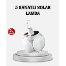 Güneş Enerjili Ve Usb Şarjlı Led Kamp Lambası 5 Farklı Işık Modlu, Askılı Tasarım