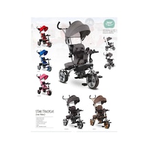 Babyhope Star Üç Teker Bisiklet Bh-9500 Ebeveyn Kontrollü Şişme E Kahverengi