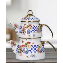 Pr Home Allegro Emaye Çaydanlık Takımı Beyaz