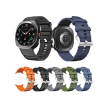 Samsung Galaxy Uyumlu Watch Ultra 47mm / Ultra 2025 İçin Düz Renk Spor Silikon Saat Bandı Gece Mavisi