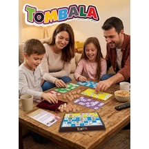 Eğlenceli Tombala 2-12 Kişilik 90 Adet Taşlı Tombala Eşleştirme Aile Kutu Oyunu Seti