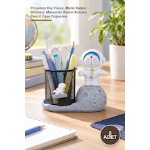 5 Adet Astronot Temalı Kalemlik Polyester Dış Yüzey, Metal Kalem Bölmesi, Masaüstü Kalem Kutusu Pencil Case Organizer Diğer