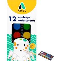 Adel Sulu Boya 12 Renk Orta Boy Fırçalı
