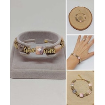Pembe Opal Taşı Tasarım Bileklik 55910 Çok Renkli