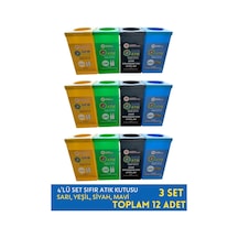 Sıfır Atık Kutusu Baskılı Geri Dönüşüm Kutusu 12 Adet Takım