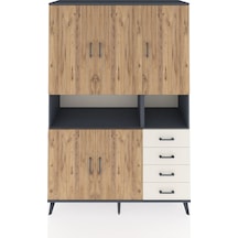 Hyperion Dolap 7 Raflı 4 Çekmeceli 5 Kapaklı 132x44x195 Antra... Antrasit