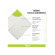 Bezhane %100 Pamuklu Havlu Çift Taraflı Kundak Bebek Yeşil Baykuş Çok Renkli