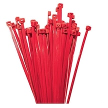 100x2,5 Kırmızı Kablo Bağı Cırt Plastik Kelepçe 50 Adet