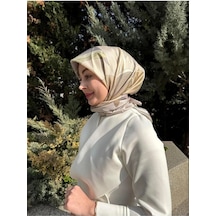 Belli Saf Twill İpek Eşarp 4035d Vizon-gri