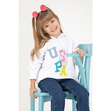 U.S. Polo Assn. Kız Çocuk Beyaz Kapüşonlu Sweatshirt 50298119-VR013
