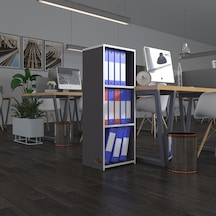 Kenzlife Klasörlük Raflı Almakay Gri 105 40 30 Kitaplık Ofis Arkalıksız Diğer