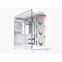 Strong Balerion 7x 120 Mm Fanlı Argb Kumandalı Şerit Ledli 600w 80+ Atx Akvaryum Beyaz Gaming Bilgisayar Kasası