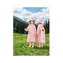 Miço Kids Siperlikli Kapüşonlu Su Geçirmez Çocuk Yağmurluk Pembe