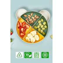 Gi Mama Tabağı 4 Bölmeli Ve Kaşıklı Mama Tabağı Seti Çok Renkli